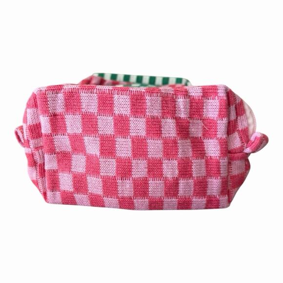 Lot of 4 SOIDRAM Tweens Checkered Cosmetic Cases Pink Plaid & Green Plaid NIP - Picture 2 of 16